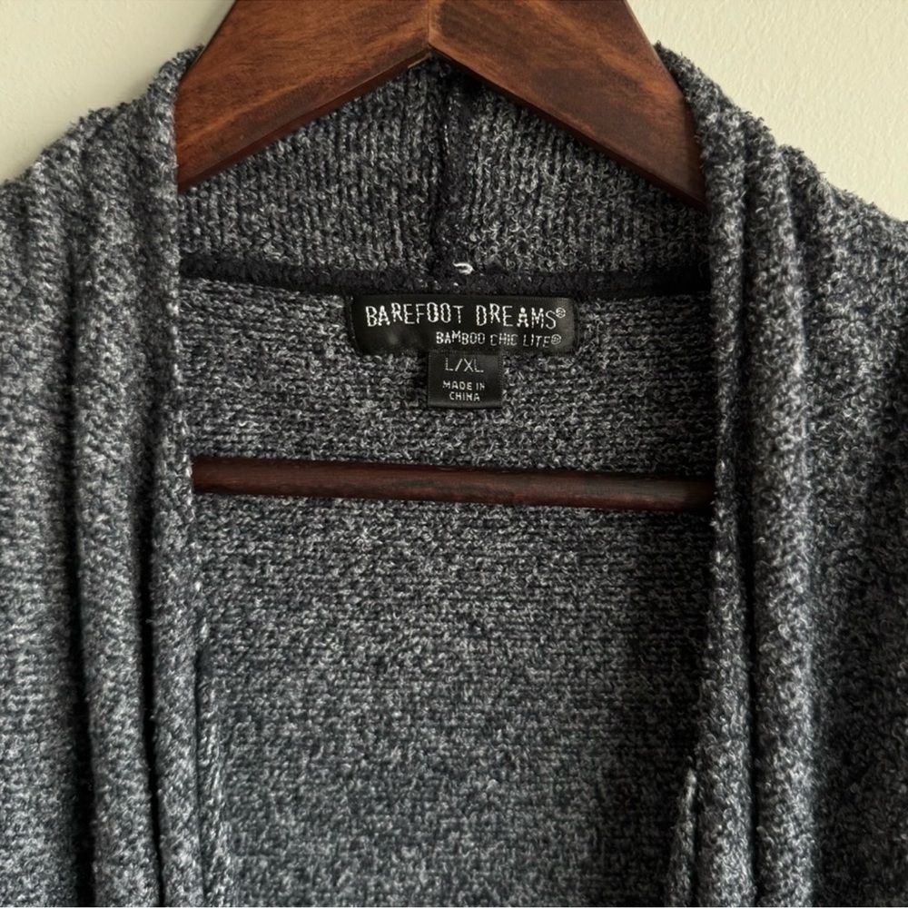 Barefoot Dreams Bamboo Chic Lite Calypso Carbon Gray Sweater Large Extra Large - Picture 4 of 7